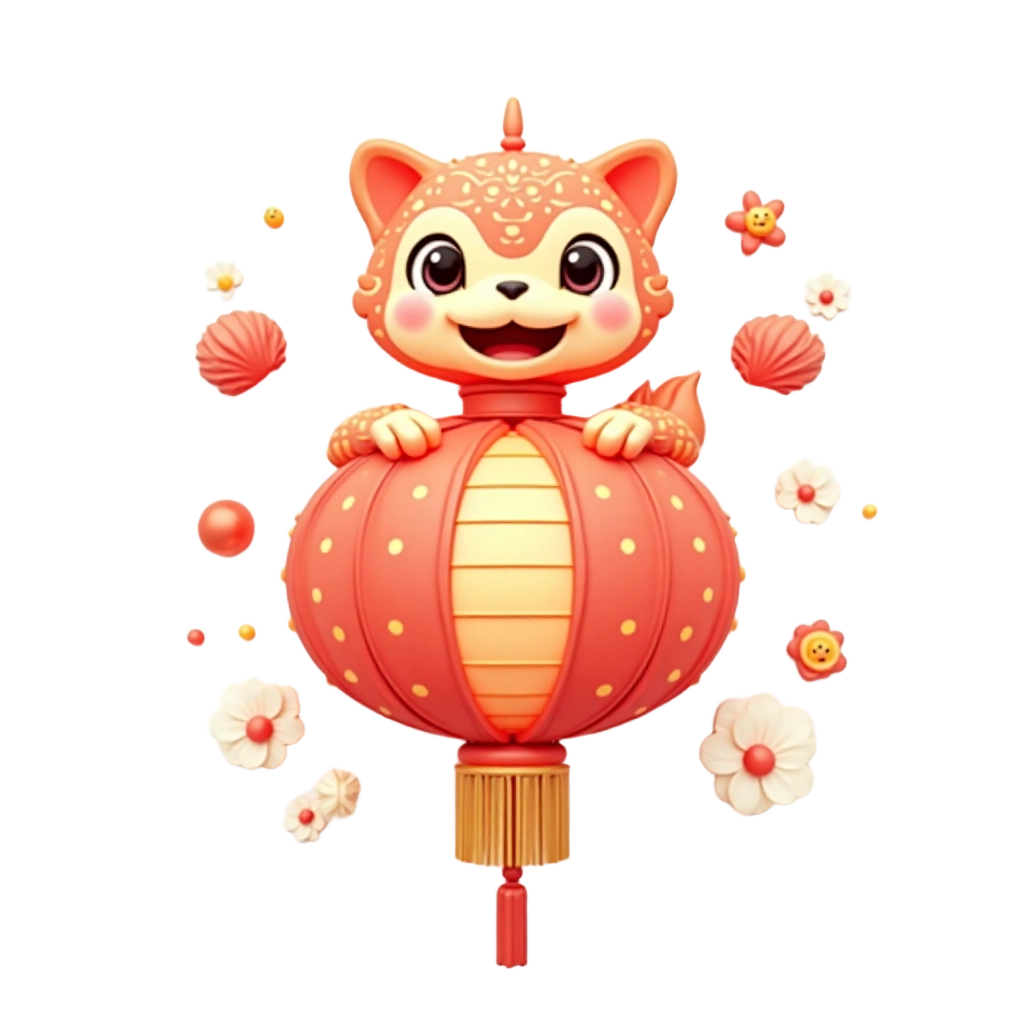 Lunar New Year Lantern Cat